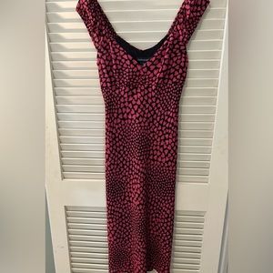 Pink black heart pattern date night dress